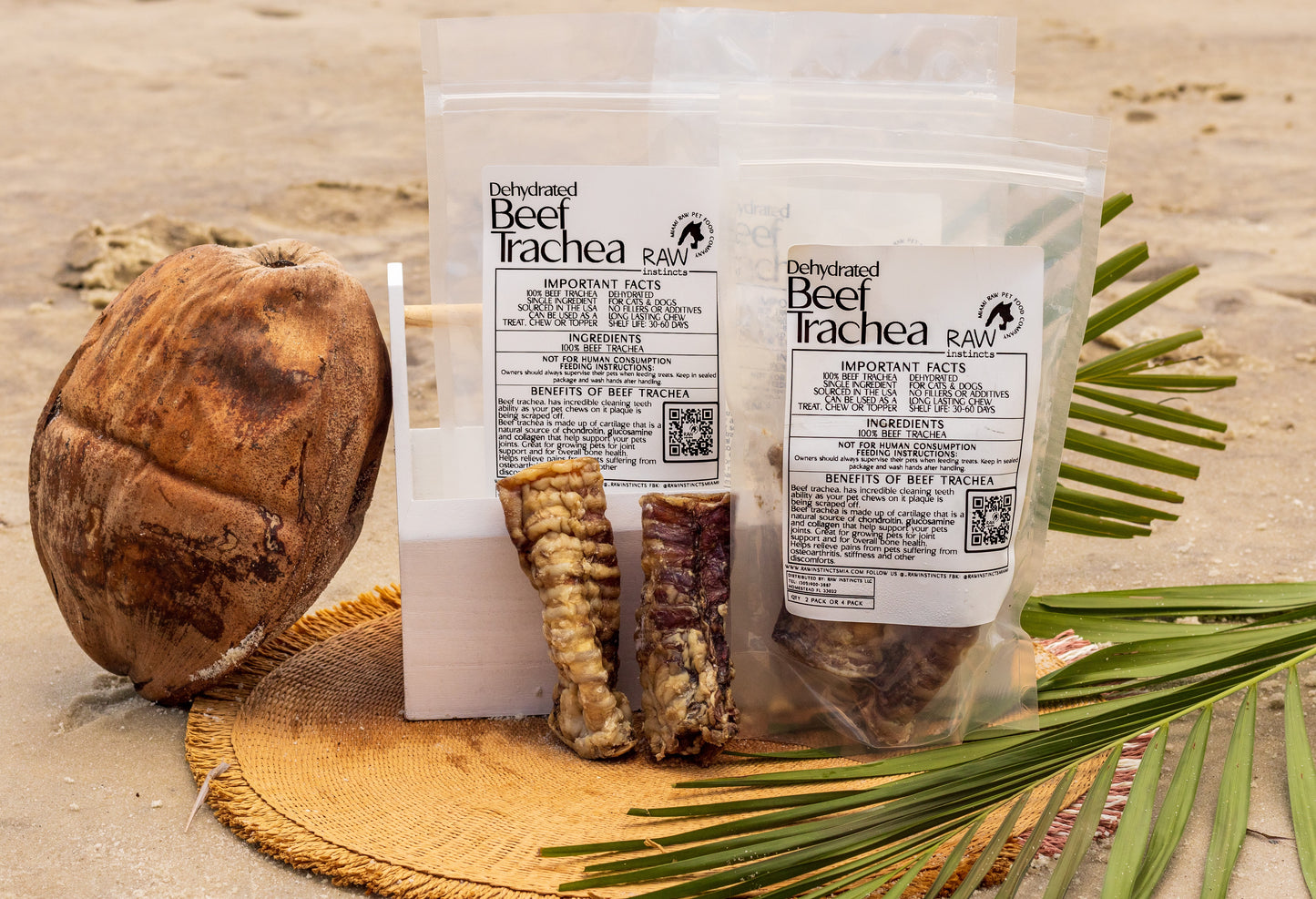 4-inch Beef Trachea Dog Treats – Pasture-Raised, Natural