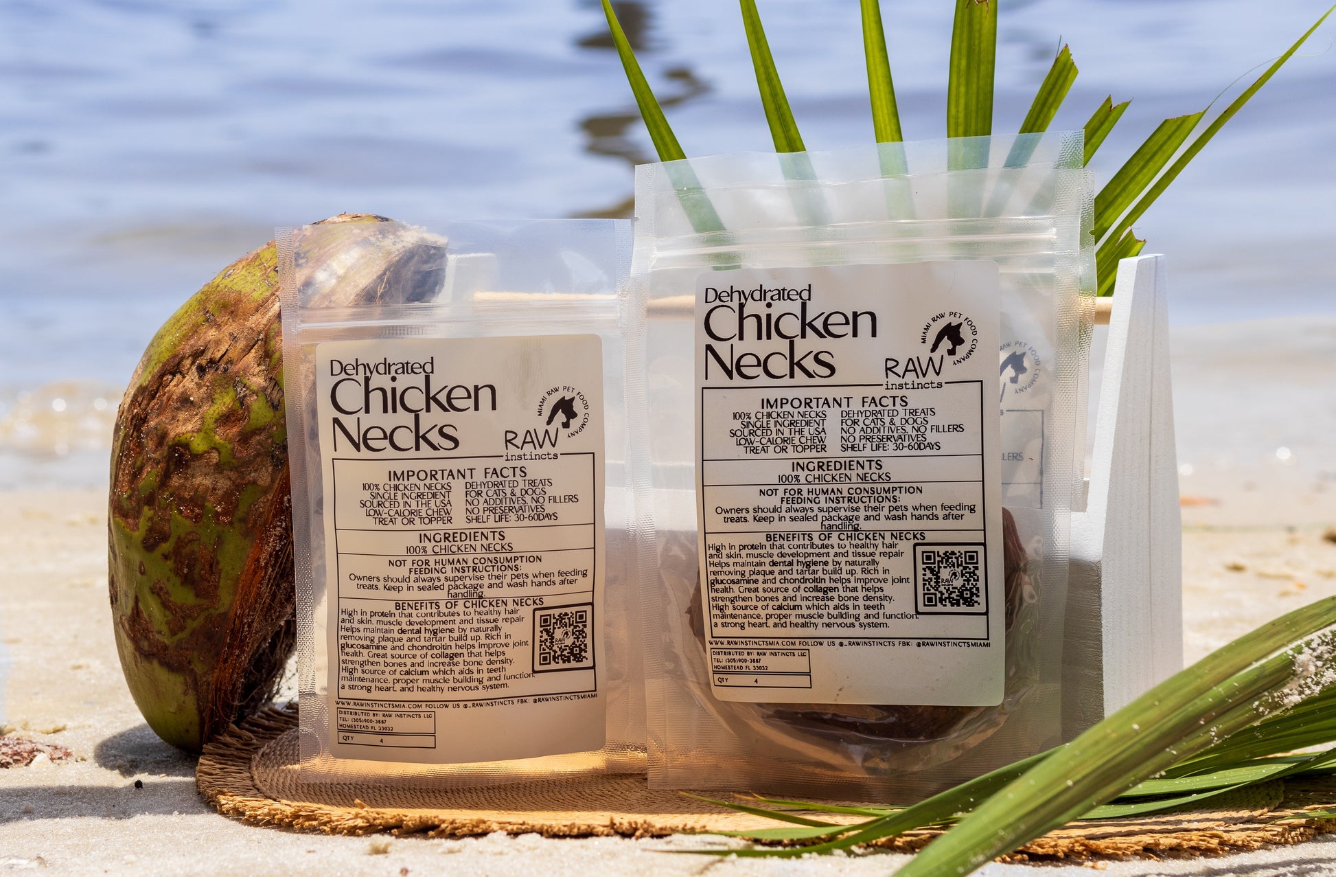 Dehydrated Chicken Necks for Cats and Dogs — Raw Instincts Florida 4 Count