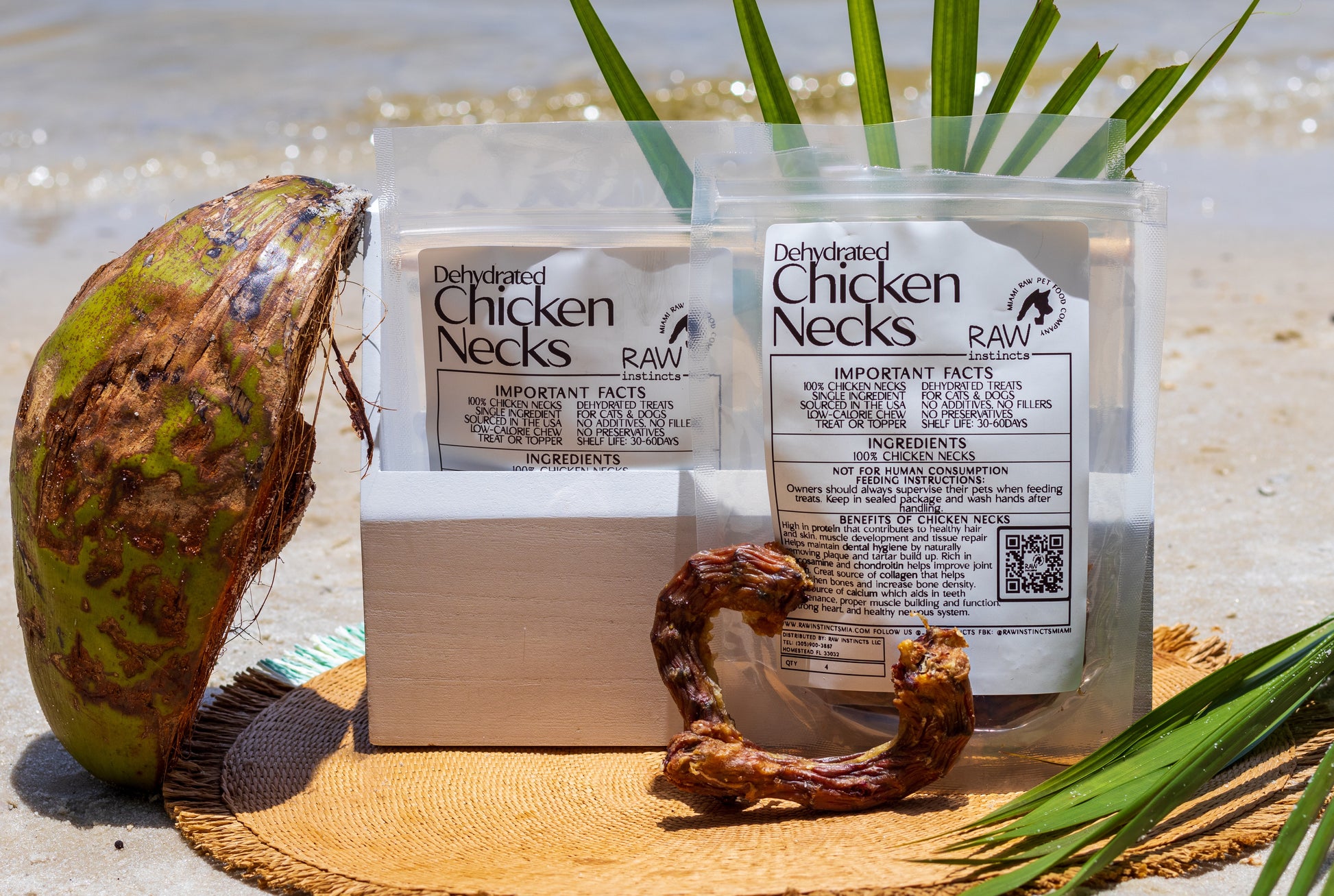 Dehydrated Chicken Necks for Cats and Dogs — Raw Instincts Florida 4 Count