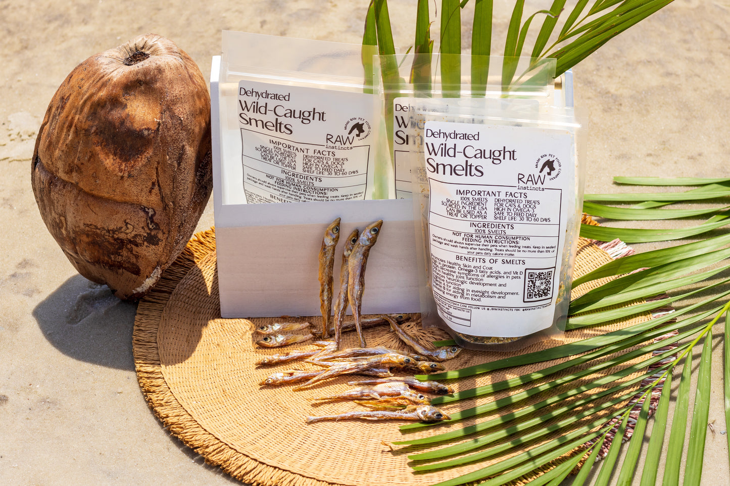 dehydrated wild caught smelts for dogs high in omega-3!