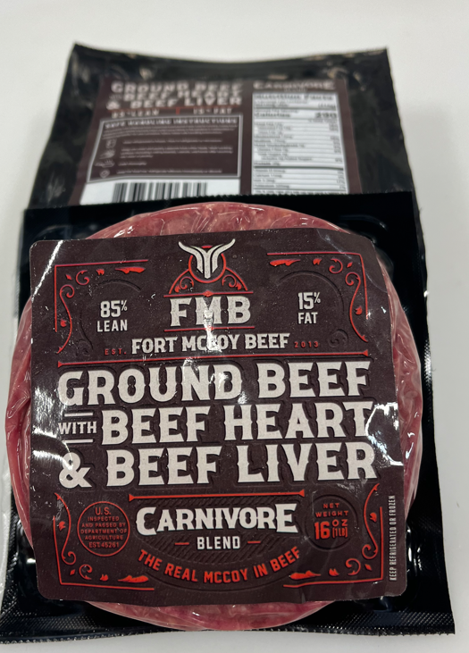 “Ground Carnivore Beef Blend — Beef, Liver & Heart — Ft McCoy Ranch Florida”