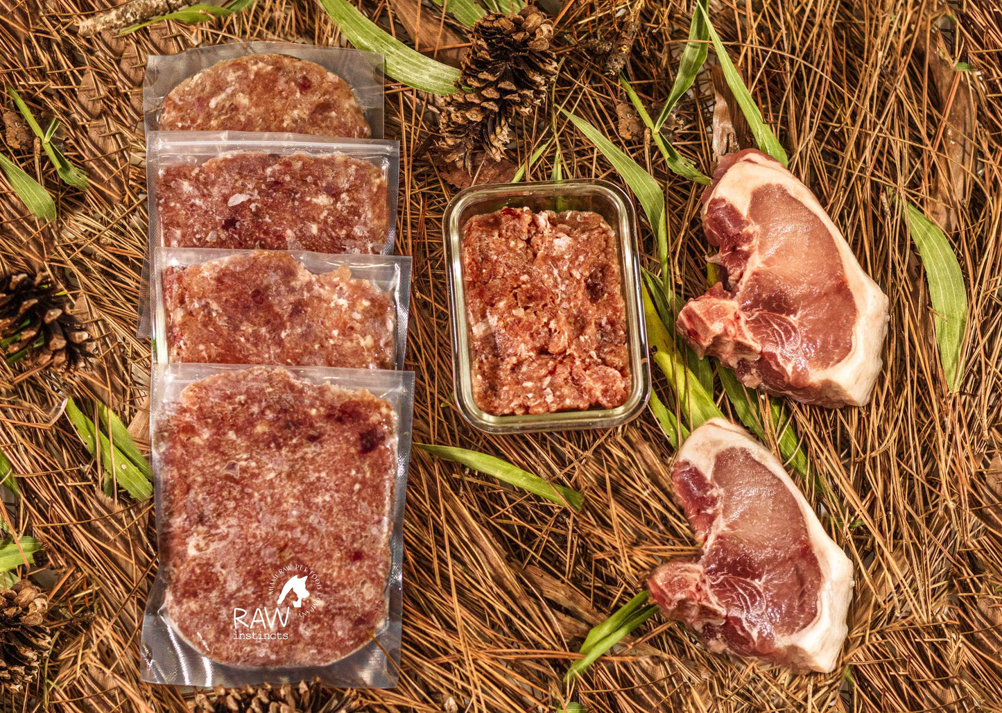 Human Grade Raw Pork Meal — 80/10/10 PMR — Raw Instincts Florida Pet Food